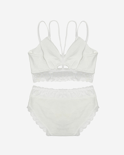 Weißes Dessous-Set für Damen mit Spitze - Unterwäsche
