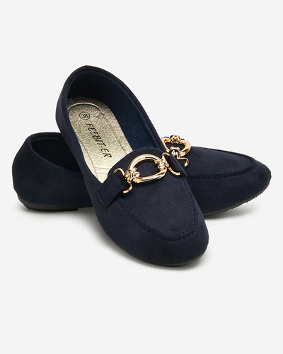 Marineblaue Brussi-Loafer aus Öko-Wildleder - Schuhe