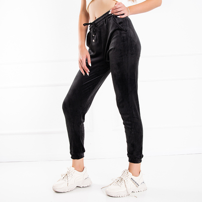 Damen 'schwarze Velours-Trainingsanzüge - Bekleidung