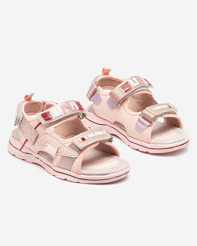 Rosa Kindersandalen mit Aufnähern Netiks - Schuhe