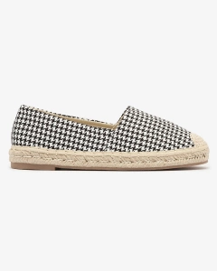 Royalfashion Schwarz-weiße Damen-Espadrilles aus Pepita Ilacex