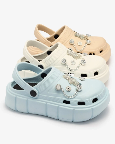 Royalfashion Weiße Damen-Gummi-Flip-Flops Kooranza