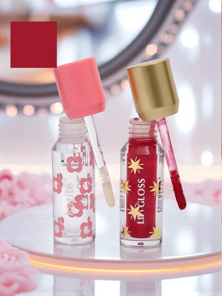 Glitzer Lipgloss und farbloser 2-in-1 Lipgloss Lady Bug