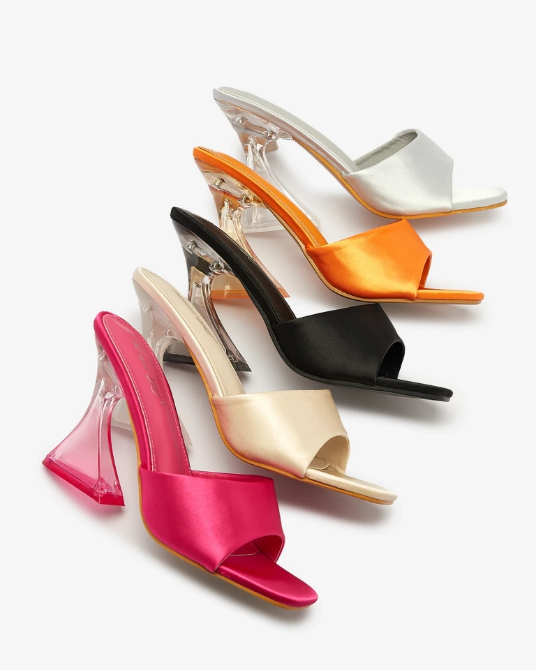 Schwarze Damen-Flip-Flops mit transparentem Absatz Ageria - Schuhe