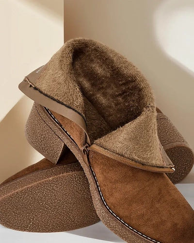 Жіночі чоботи на стілетному каблуці Royalfashion Eco-suede на щиколотці Egrios