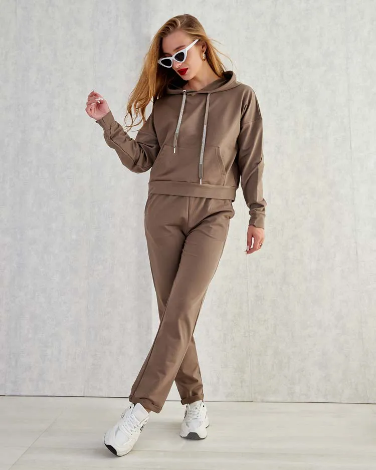 Royalfashion Damen-Sweatshirt-Set aus Baumwolle