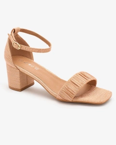 Royalfashion Glänzende, niedrige Damen-Sandalen in Roségold Oefa