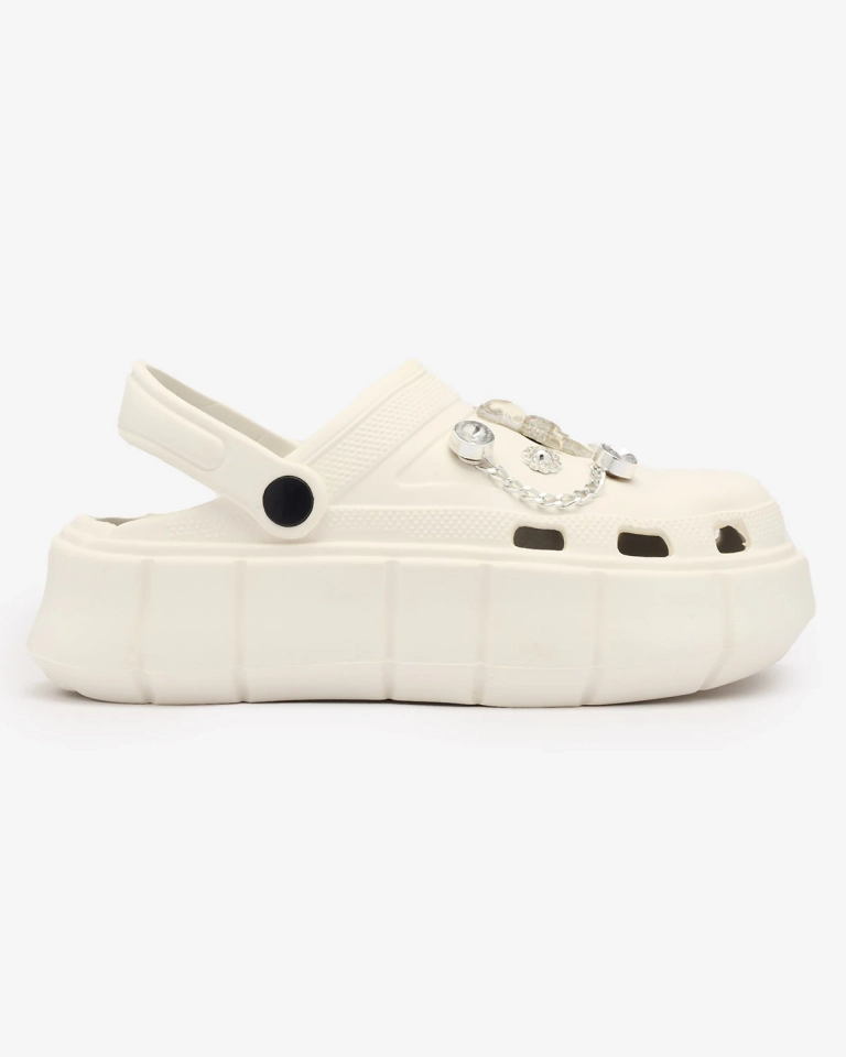 Royalfashion Weiße Damen-Gummi-Flip-Flops Kooranza