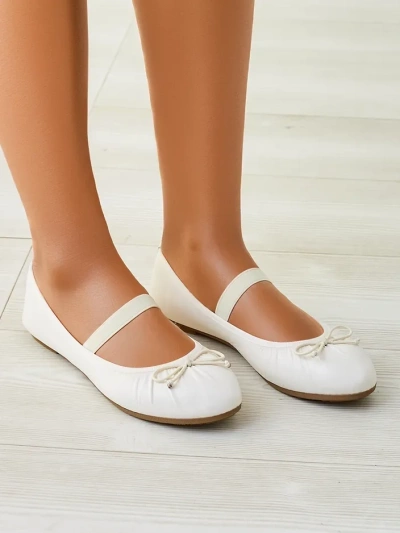 Royalfashion Damen Ballerinas mit einer Schleife und Elastik Evsal