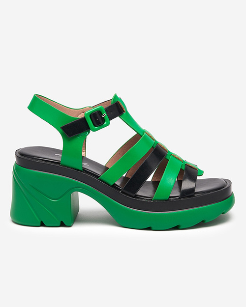 Agraves grüne Damen-Sandalen mit hohen Absätzen - Schuhe