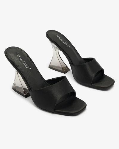 Schwarze Damen-Flip-Flops mit transparentem Absatz Ageria - Schuhe
