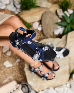 Royalfashion Damen Printsandalen in navy blau Andreti