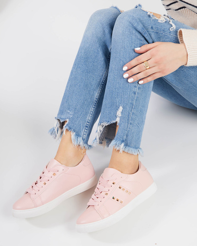 Pinke Damen-Sneakers mit Cyris-Nieten- Schuhe