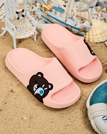 Royalfashion Damen-Gummi-Flip-Flops mit dekorativem Teddybär Berres