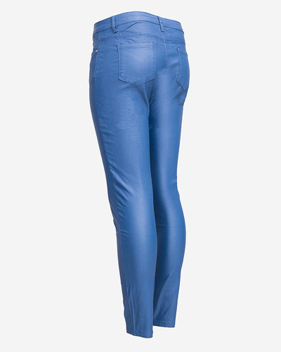 Blaue gewachste Damenhose- Kleidung