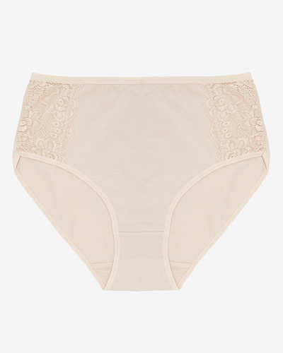 Klassischer Damenslip, beige. PLUS SIZE- Unterwäsche