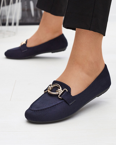 Marineblaue Brussi-Loafer aus Öko-Wildleder - Schuhe