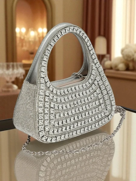 Royalfashion Damen Clutch Handtasche mit Zirkonia Myra Quill