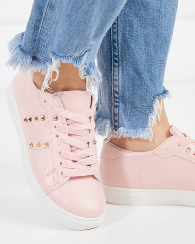 Pinke Damen-Sneakers mit Cyris-Nieten- Schuhe