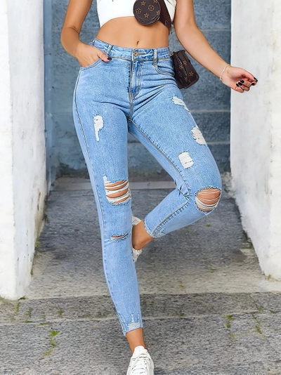 Royalfashion Damen Röhrenjeans C707