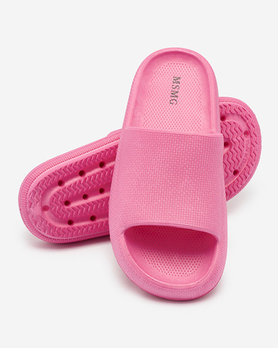 Royalfashion Fuchsia Damen-Gummi-Flip-Flops mit Prägung Okeris