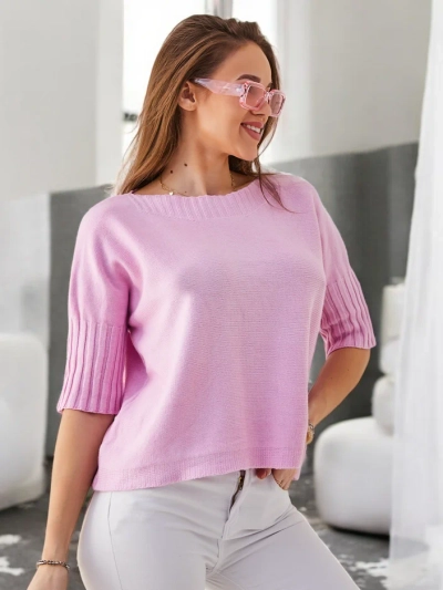 Royalfashion Damen Viskosepullover mit kurzen Ärmeln