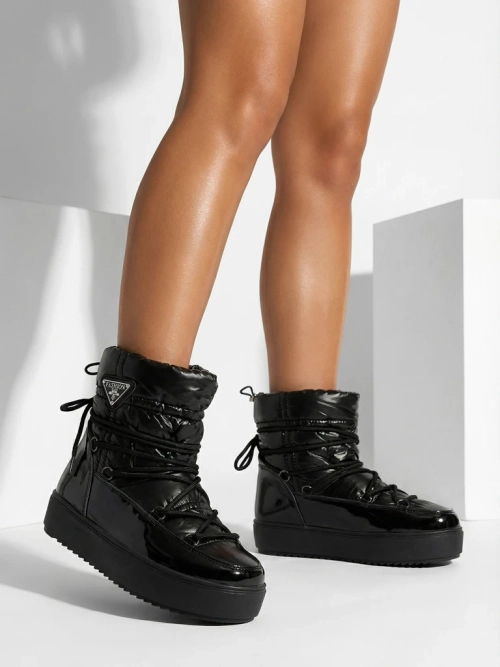 Royalfashion Жіночі черевики-сліпони a'la снігоступи чорні Vevnose