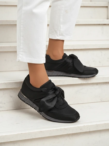 Royalfashion Damen Sneakers mit Schleife Socca