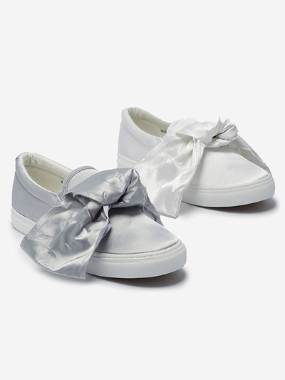 Weiße Damen-Slipper mit Schleife Erous- Footwear