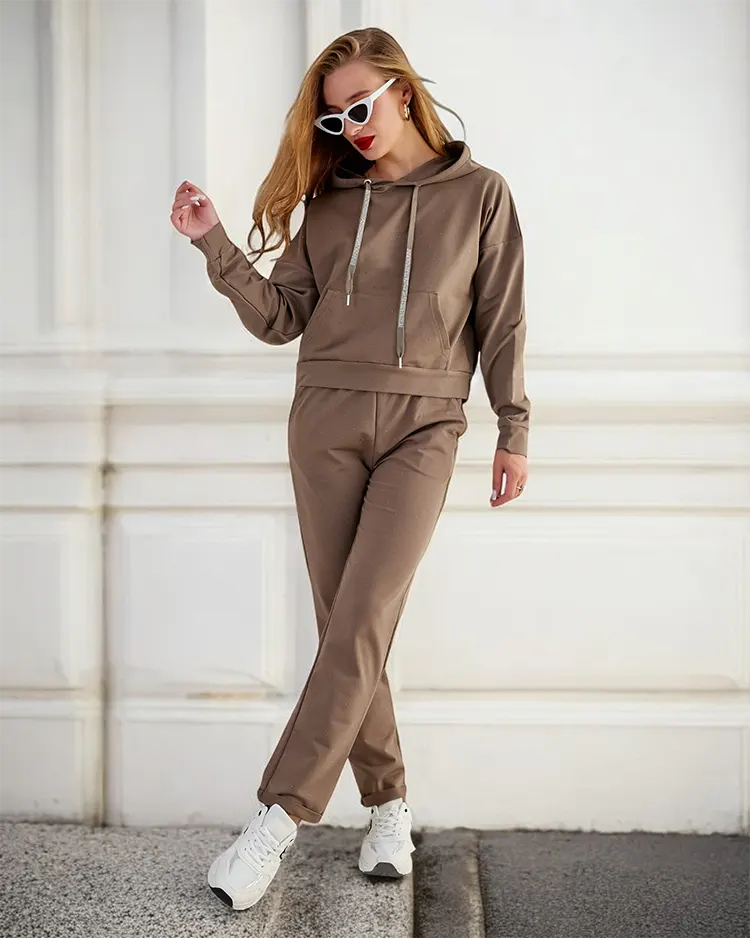 Royalfashion Damen-Sweatshirt-Set aus Baumwolle