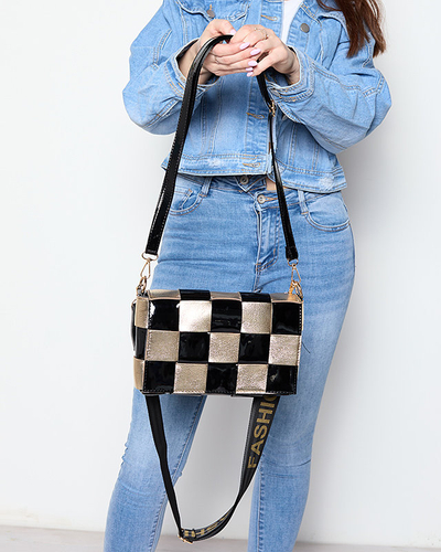Kleine Damenhandtasche in Schwarz und Gold - Accessoires
