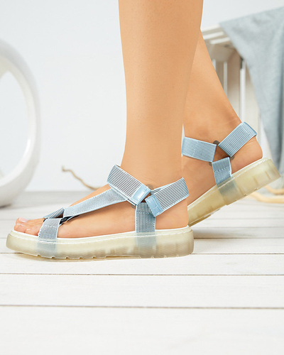 Blaue Cinore-Sandalen für Damen mit Klettverschluss - Footwear