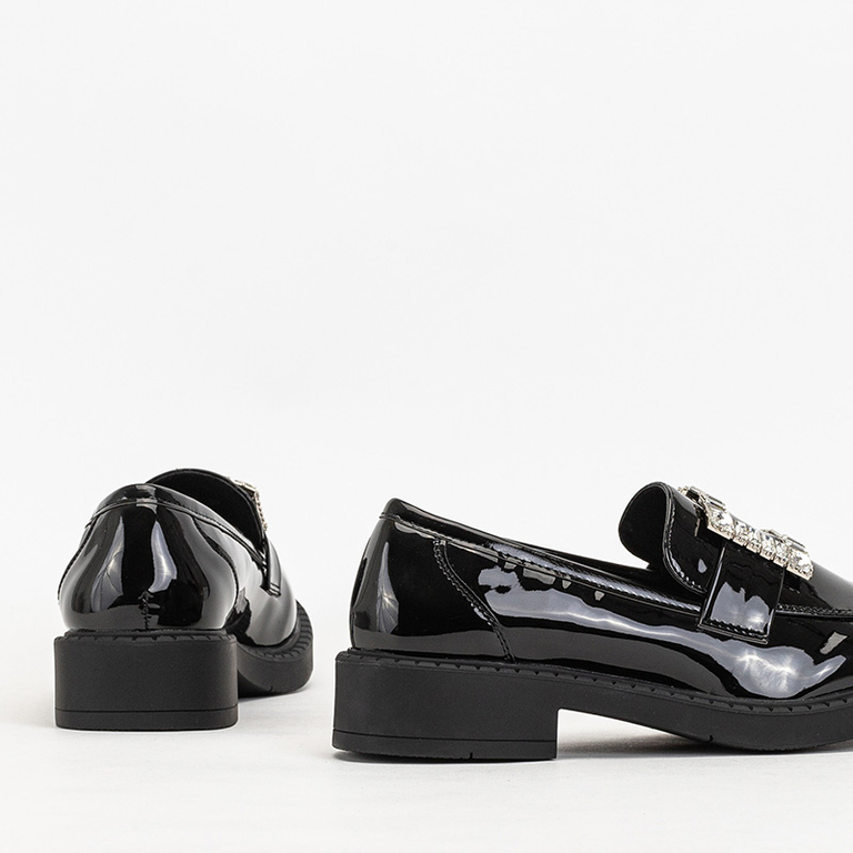 Schwarze Damenschuhe mit Larri-Kristallen - Schuhe