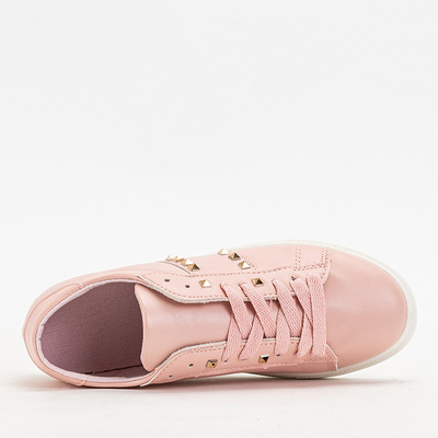 Pinke Damen-Sneakers mit Cyris-Nieten- Schuhe