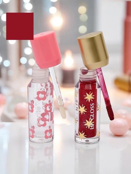 Glitzer Lipgloss und farbloser 2-in-1 Lipgloss Ruby Woo