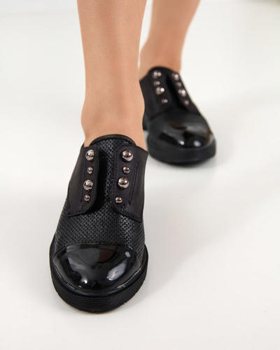 Schwarzer Öko-Lederschuh für Damen Sudi- Footwear