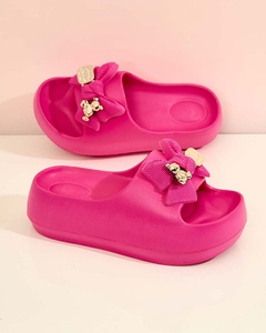 Royalfashion Damen-Gummi-Flip-Flops mit Zierschleife Afeen