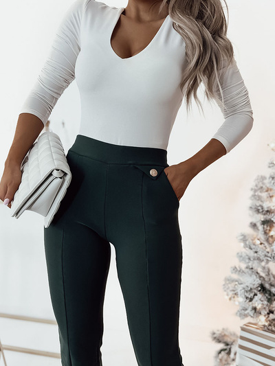 Royalfashion Schwarz Damen Öko-Leder-Leggings a'la bells