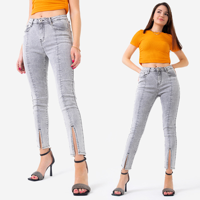 Graue Skinny-Jeans für Damen - Kleidung