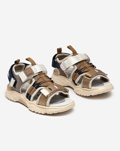 Beige Kindersandalen mit Klettverschluss Meteris - Schuhe