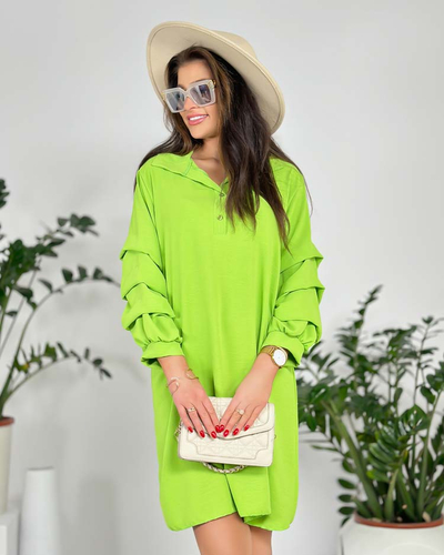 Royalfashion Damen Oversize-Kleid mit Rüsche an den Ärmeln