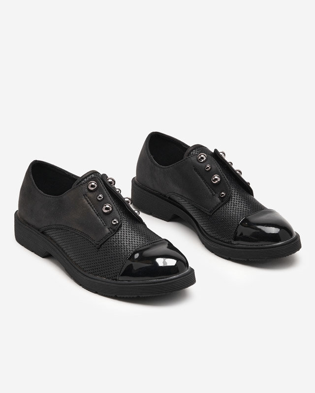 Schwarzer Öko-Lederschuh für Damen Sudi- Footwear