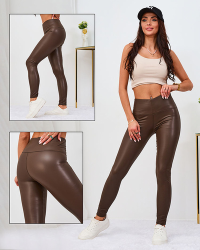 Royalfashion Damen Öko-Leder-Leggings in braun