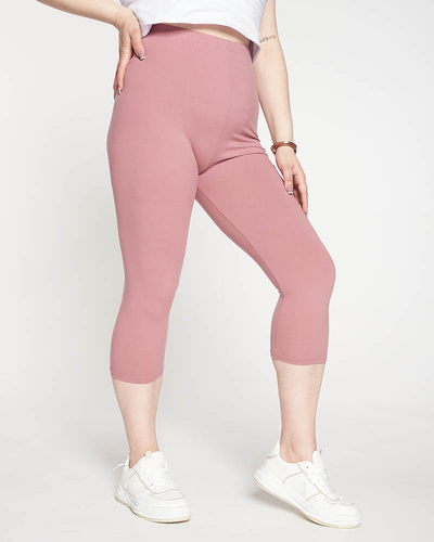 Dunkelrosa Damen-Leggings in 3/4 PLUS SIZE - Kleidung