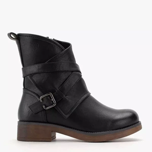 OUTLET Schwarze Damenstiefel mit Schnalle Ingyda - Footwear