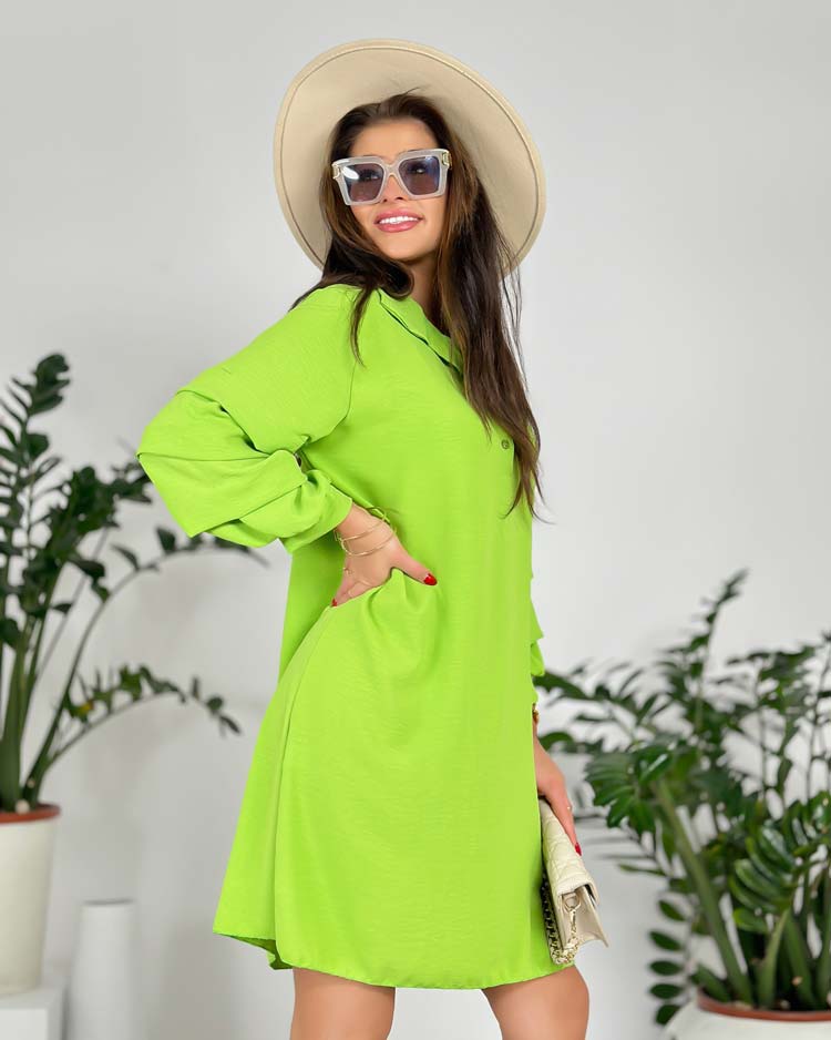 Royalfashion Damen Oversize-Kleid mit Rüsche an den Ärmeln