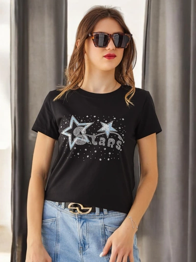 Royalfashion Damen Baumwoll-T-Shirt STARS