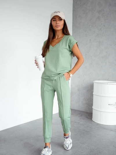 Royalfashion Damen Baumwoll-Casual-Set mit kurzen Ärmeln