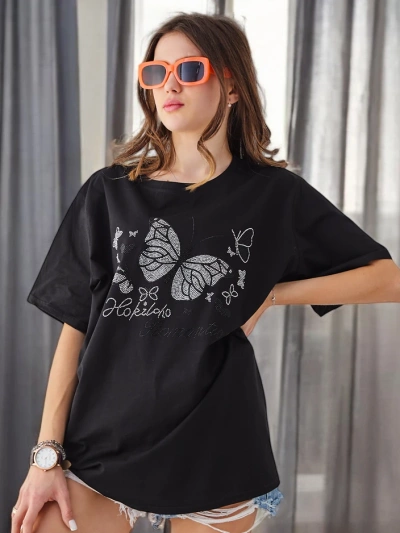 Royalfashion Damen Baumwoll-T-Shirt Romantischer Schmetterling