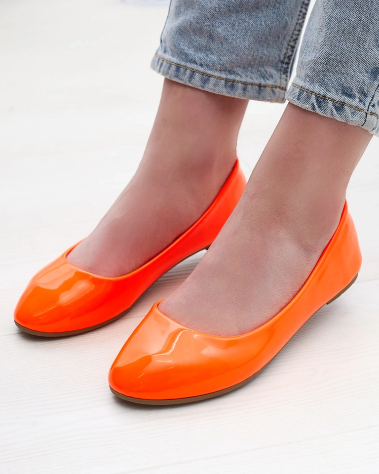 Neonorange lackierte Damen-Ballerinas Fama - Footwear